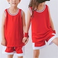 thumbnail image 6 of NAISIBABY Boys Athletic Outfits, Muscle Tank Tops and Shorts Activewear Running Basketball Sports Sets 2-Piece Red Size 10-12, 6 of 6