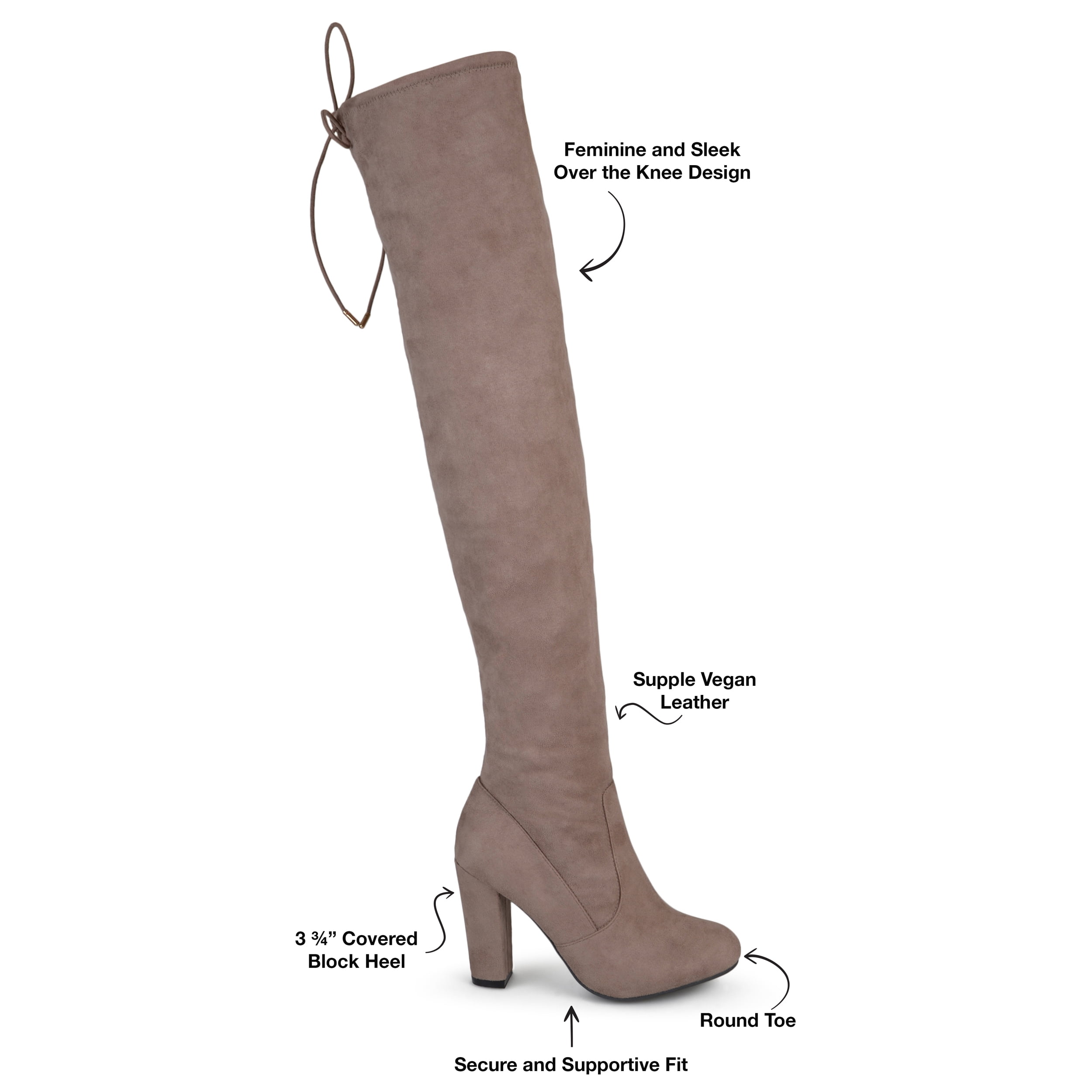 Journee Womens Maya Block Heel Over The Knee Boots