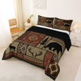 thumbnail image 2 of Manfei Classic Aztec Full Size Comforter Sets,Jungle Deer Bear Bedding Comforter Set,Brown,Black Reversible,3 Pieces,1 Comforter and 2 Pillowcases, 2 of 7