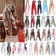 thumbnail image 2 of Bandas para el pelo de cinta larga elástica de satén con estampado de flores de moda bohemia, bufanda para cola de caballo, lazo para el pelo, accesorios para el cabello para mujer Tan Jianjun  unisex, 2 of 2