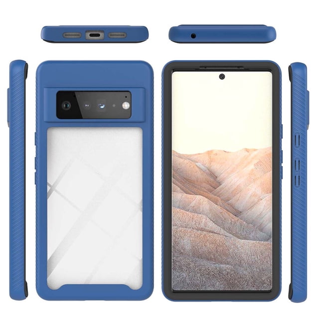 MasteelfCA Rugged Clear Smartphone Shell 3-In-1 Anti-Scratch Phone Cover Compatible for Pixel 6 Pro