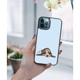 thumbnail image 5 of WIRESTER Shockproof Soft Rubber Cover Case for Apple iPhone 12 Pro Max 6.7" 2020, Basset Hound Dog Lying Down Looking Up On Light Blue Background, 5 of 5