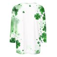 thumbnail image 4 of miqiqism Women St Patricks Day Tops Trendy Shamrock Tee Blouses 3/4 Sleeves Shirts Comfy Soft Lightweight Tshirts Crewneck Pullover Outfits for Lady,#01_Green,Medium, 4 of 5