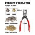 thumbnail image 2 of Kit de herramientas para ojales de 1/4 de pulgada, 500 piezas, alicates para perforar agujeros de cuero, kit de ojales con 500 piezas de metal dorado y Si Photo Color, Photo Color, 2 of 5