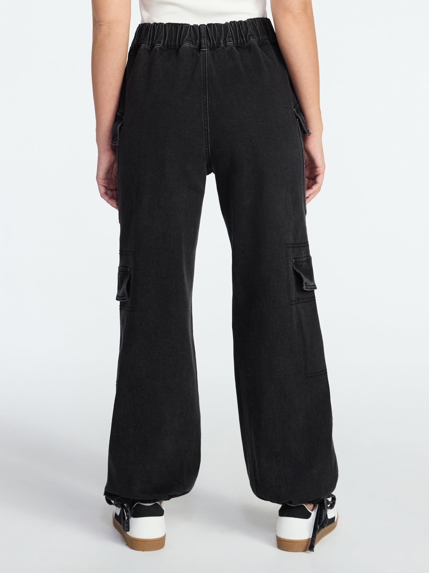 Madden NYC Women's Denim Cargo Joggers, 28" Inseam, Sizes XXS-XXL