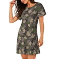 thumbnail image 2 of Disketp Camouflage maple para Camisón Corto de Manga Corta para Mujeres, Camisón Cómodo con Escote Redondo, Bonito y Confortable, 2 of 6