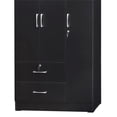 thumbnail image 5 of Home Square 2-Piece Set with Full Bed and Wardrobe Armoire Closet in Black, 5 of 13