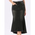 thumbnail image 2 of DARING DIVA Women's Raw Hem Fishtail Midi Skirt with Pockets XS Grey, 2 of 6