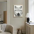 thumbnail image 2 of Nawypu  Sylvie Wolf Black and White Portrait Framed Canvas Wall Art by Simon Te Tai, 2 of 4