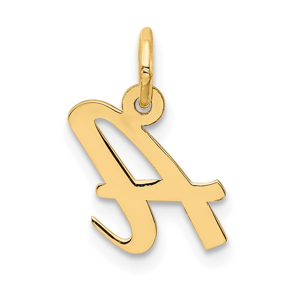 Finest Gold 10K Small Script Initial A Charm