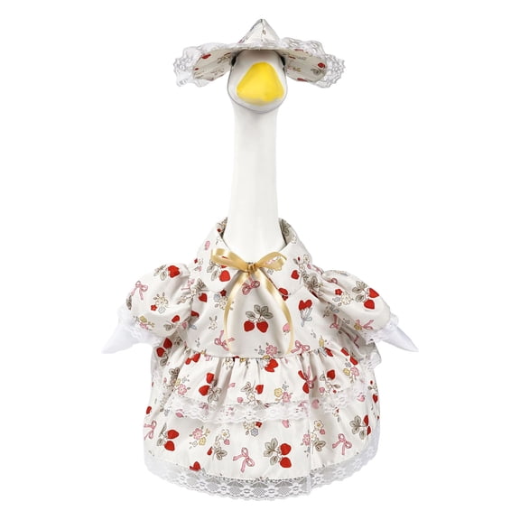 Easter Goose Outdoor Decorative - Weather-Resistant Fabric Porch Yard Decor, White Plush Goose Costume with Stand-Up Design, Durable for Patio Door & Spring Easter Ambience, 11.81in