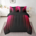 thumbnail image 2 of Feelyou Abstract Ombre Twin Bedding Sets 7-Piece, Red Stripes Lines Bedding Comforter Set, 2 of 8