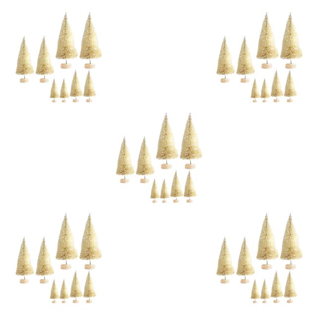 Ounissouiy 8 adornos de pino en miniatura de escritorio para escritorio, fiesta de Navidad, vacaciones, color beige Type2 NO2