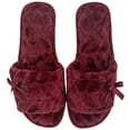 thumbnail image 5 of Lavra Women's Plush Open Toe Slippers | Velvet Velour House Shoes for Ladies, 5 of 5