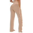 thumbnail image 3 of Traje de baño Cover Up Pants Jumppmile de malla transparente con volantes, color caqui, 3 of 6