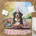 thumbnail image 4 of Happy Mother's Day Bernese Mountain Dog with Sweets and Flowers at a Picnic Cozy Sherpa Blanket Berner Lover Gifts Warm Soft Throw Blanket - 13005, 4 of 5