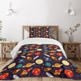 thumbnail image 3 of Ambesonne Space Quilted Bedspread Set 2 Pcs, Universe Theme Earth, Twin Size, Multicolor, 3 of 6