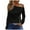 Black, variant on Giftesty Womens Shirts Women's Fashion Casual One Shoulder Drop Shoulder Long Sleeve Pullover Long Sleeve Top
