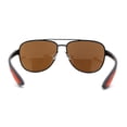 thumbnail image 4 of Mens Xloop 90s Classic Officer Cop Sport Rectangle Metal Sunglasses Black Orange Purple Mirror, 4 of 4