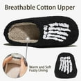 thumbnail image 3 of Women's Men's Halloween Slippers Lantern Pumpkin Slippers Ghost Slippers Skeleton Slippers Vintage Memory Foam Plush Slippers Household Shoes One-Step Slippers, 3 of 13