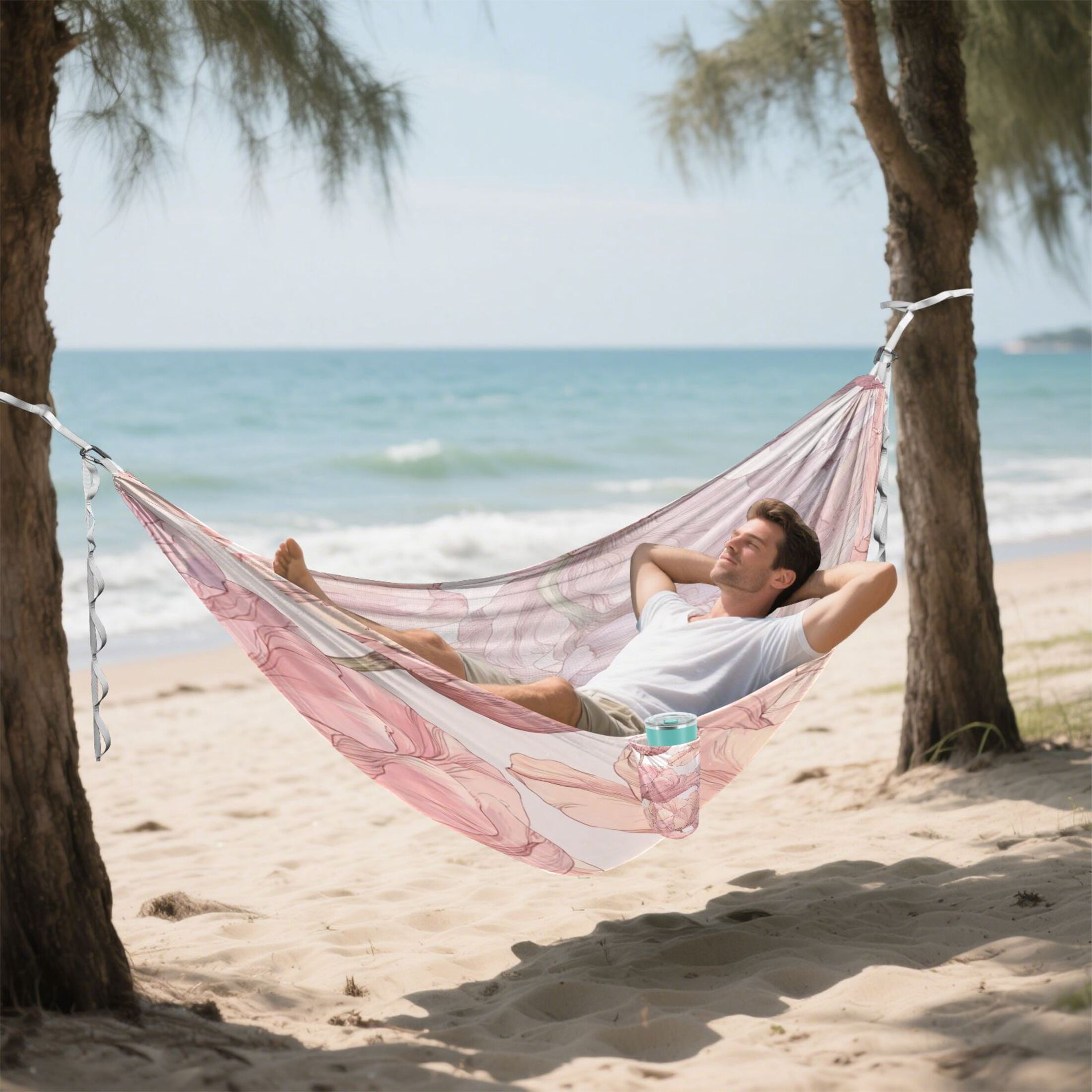 Hammock Camping Hammock Nylon Portable Hammock Travel Camping Hammock Elegant Pink Tulip Bloom