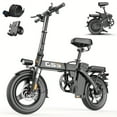 thumbnail image 4 of Adult Folding Electric Bicycle, Peak Power 740W Motor, 20 Mph Speed, 10-45-mile Range, 48V10AH/15AH Removable Battery, 14-inch Compact Size, Disc Brakes, City Commuting Electric Bike,, 4 of 9