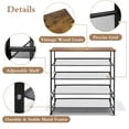 thumbnail image 3 of 5-Tier Tilting Adjustable Freestanding Shoe Rack 12-Pairs for Durability and Stability for Entryways, Hallways, Closets, Dormitory Rooms, and Industries，Brown, 3 of 18