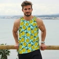 thumbnail image 6 of Gukieu Lemon1 Print Men's Quick Dry Fitness Vest, Round Neck Sleeveless Fitness Bodybuilding Top-Medium, 6 of 7