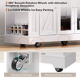thumbnail image 5 of 53'' Farmhouse Kitchen Island with Two Tempered Glass Cabinet Doors, Kitchen Rolling Island with Power Outlet 5 Open Side Racks and 3 Drawers,Mobile Island Table for Kitchen, Dining Room,White, 5 of 7