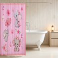 thumbnail image 3 of Erosebridal Elephant Shower Curtain 72Wx78L for Girls, Pink Butterflies Waterproof Bath Curtain, 3 of 5