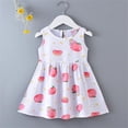 thumbnail image 2 of Girls Dressed Summer Sleeveless Floral Print Beach Cotton Silk Princess Dresses Baby Girl Dress Watermelon Red 18 Months-24 Months, 2 of 4