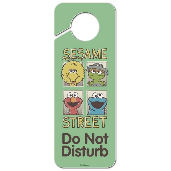 Sesame Street Vintage Comic Panels Plastic Door Knob Hanger Sign