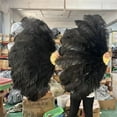 thumbnail image 2 of Ostrich Feather Fan Fluffy Handheld Carnival Belly Dance Stage Performance Large Femina Feather Fan 100/130CM, 2 of 7