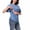O-21 Blue, variant on Women Maternity Clothing Solid Color Short Sleeved Double-layer Nursing Top Multifunctional T-shirt