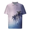 thumbnail image 5 of Dagegui Men's Collared Short Sleeve T-Shirts Palm Tree Graphic Tee Casual Crewneck T Shirts Summer Beach Vacation Tops White XL, 5 of 5