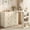 Beige, variant on May in Color 6 Drawer Dresser and Vanity, Extendable Corner Vanity Desk and Dresser Combo with 3 Side Shelves, Wood Dressing Table for Bedroom, Dressing Room, White