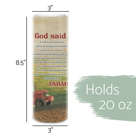 

Elanze Designs Made A Farmer Red Tractor 20 ounce Stainless Steel Travel Tumbler