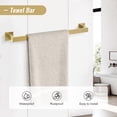 thumbnail image 2 of Juego de accesorios de baño YACVCL en oro cepillado, 5 piezas, 2 of 7