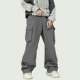 thumbnail image 2 of WTOBBY Men's Casual Sports Pants Loose Leggings Long Panel Fitness Running Training Trousers with Multiple Pockets Outdoor Work Pants,Dark Gray 2XL, 2 of 4