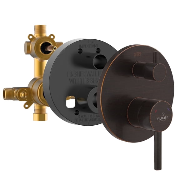 Tru-Temp Pressure Balanced Mixing Valve with Two Way Diverter Round Trim Oil Rubbed Bronze