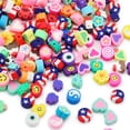 thumbnail image 5 of 50-100 piezas de espaciadores de arcilla polimérica con forma de flores, frutas, estrellas, mariposas y corazones, cuentas sueltas para hacer joyas, pulseras y collares, 5 of 5