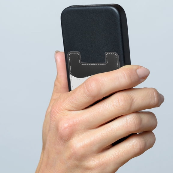 LOLIPPYY Phone Credit Card Holder Cell Phone Card Pocket in Black Pu for Personal Use 1Pcs