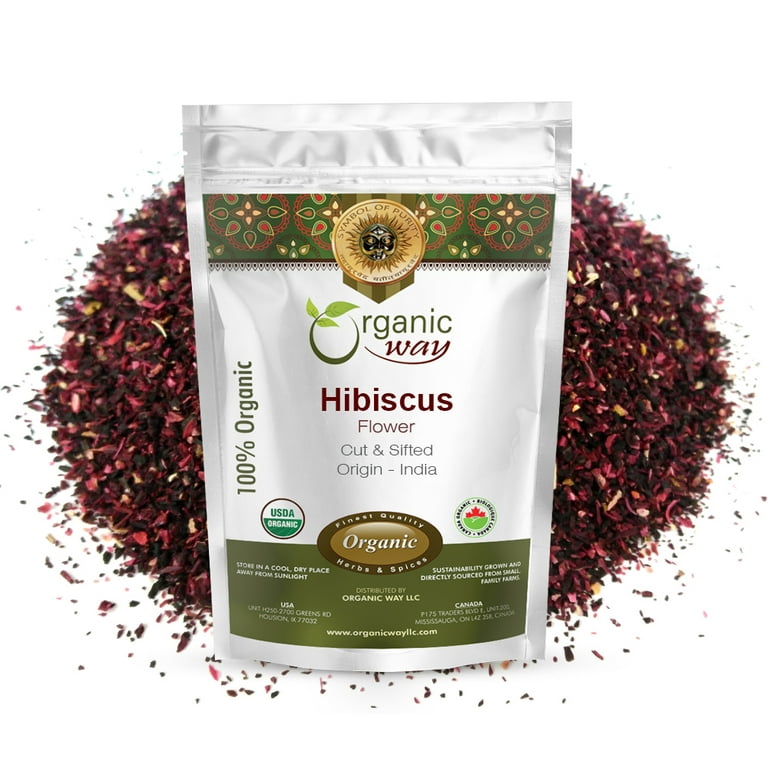 Dried Hibiscus Flower Herbal Tea (Whole Petals), 100% Natural Dried Hibiscus
