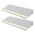 thumbnail image 2 of 2Pcs Door Threshold Ramp Wheelchair Ramp Entry Ramp with Fluorescent Strips for Transition Threshold Step Doorways Supermarket Entry and Garage Light Grey, 2 of 7