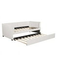 thumbnail image 5 of Aukfa Daybed with Trundle, Twin Size Upholstered Bed Frame, Velvet, Beige, 5 of 8