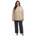 thumbnail image 5 of Turtle Bay New York Women’s Henley Shaker Knit Sweater, Long Sleeve, Button Placket, 5 of 5
