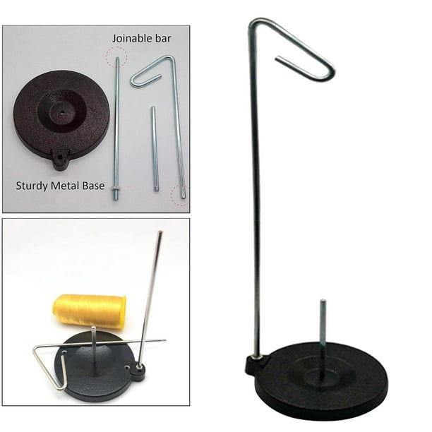 Soporte de hilo único con base de metal de resistencia Soporte universal de hilo único de metal completo y carrete ajustable para s de cos Macarena Soporte de hilo de máquina de coser