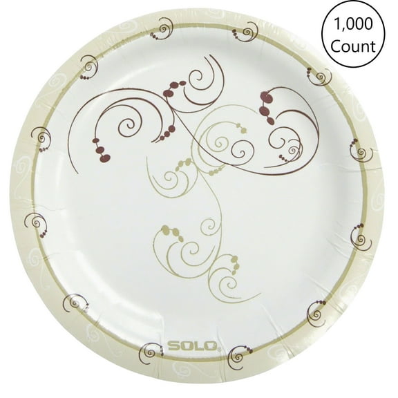 SCCMP6SYM Clay-Coated Paper Plates, 6 in., Symphony Design, Round, Mediumweight, 8 Packs of 125