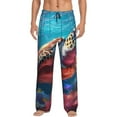 thumbnail image 2 of Lsque Colorful Ocean Sea Turtle Print Men's Pajama Pants, Lounge Pant - Comfortable Home Wear,Elastic Waistband, Stylish Design-Small, 2 of 9