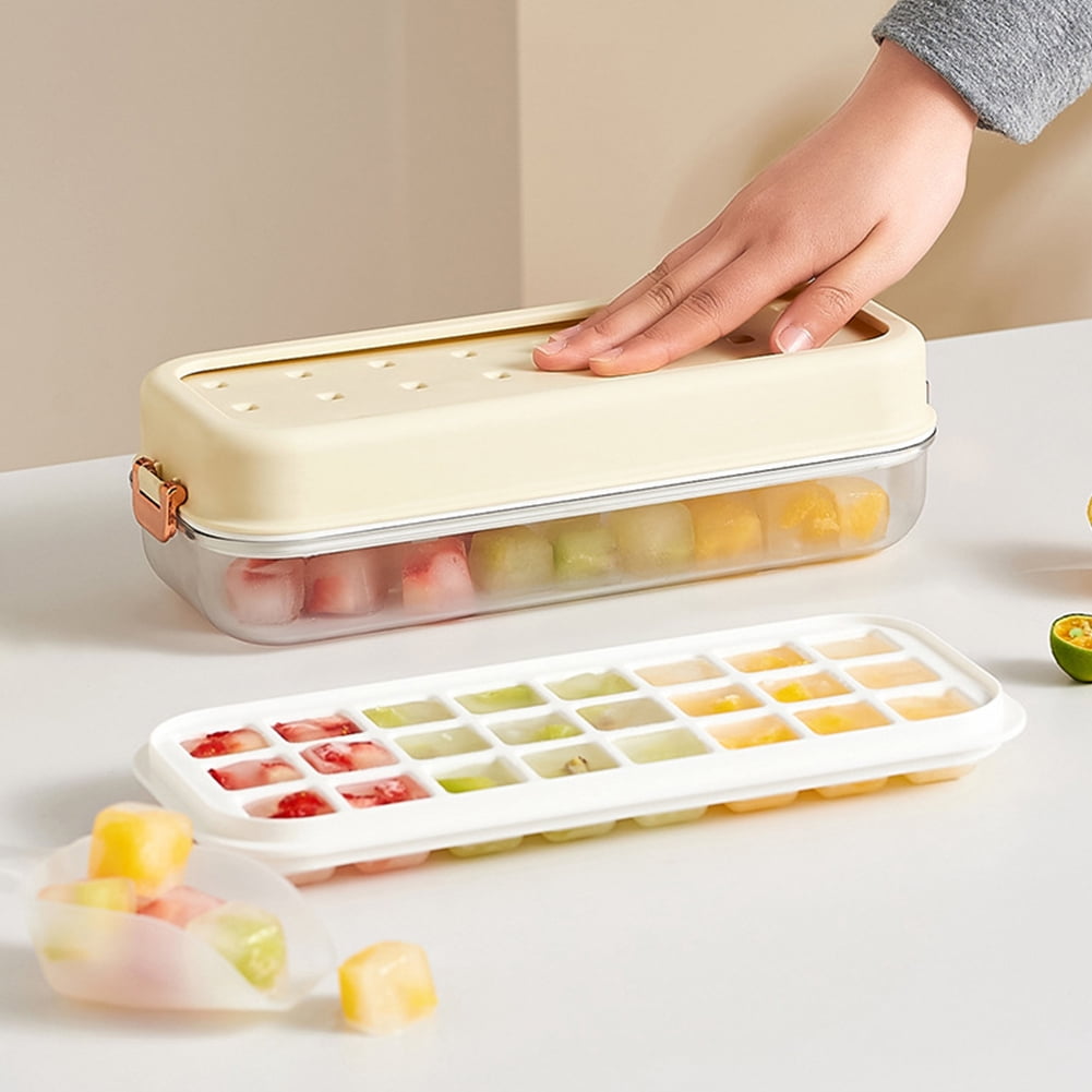 KYAIGUO Ice Tray,Ice Trays for Freezer,Press to Easy Release Mold 4.3x3x10.6inch(Yellow White)